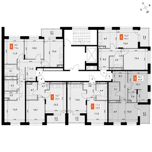 Квартира 2-комн. квартира, 45.9 м² ЖК «ФоРест» Фото 2 Квартира 2-комн. квартира, 45.9 м² ЖК «ФоРест» Фото 2