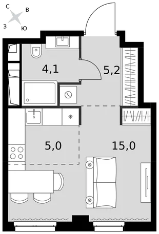Квартира Студия, 29.3 м² ЖК «Sydney City» Фото 1 Квартира Студия, 29.3 м² ЖК «Sydney City» Фото 1