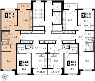 Квартира 2-комн. квартира, 57.9 м² ЖК «1-й Химкинский» Фото 2 Квартира 2-комн. квартира, 57.9 м² ЖК «1-й Химкинский» Фото 2