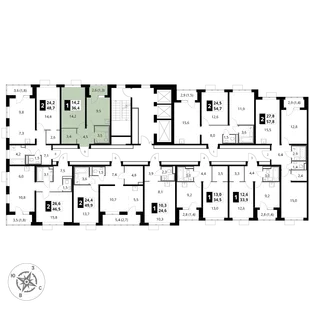 Квартира 1-комн. квартира, 36.4 м² ЖК «1-й Донской» Фото 2