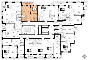 Квартира 2-комн. квартира, 44.4 м² ЖК «1-й Саларьевский» Фото 2 Квартира 2-комн. квартира, 44.4 м² ЖК «1-й Саларьевский» Фото 2