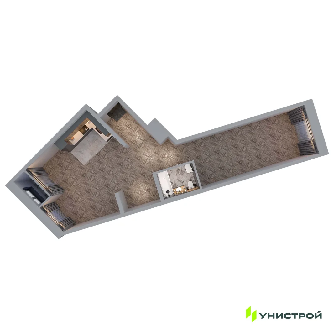 Планировка 1-комн. квартира, 83.01 м² ЖК «Statum»