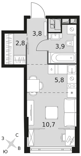 Квартира Студия, 27 м² ЖК «Rotterdam» Фото 1 Квартира Студия, 27 м² ЖК «Rotterdam» Фото 1