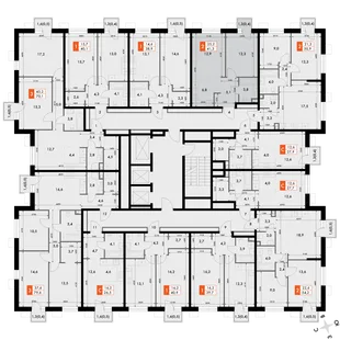 Квартира 2-комн. квартира, 41.2 м² ЖК «Флагман» Фото 2