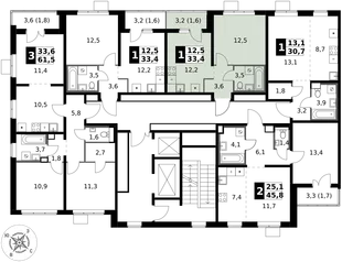 Квартира 1-комн. квартира, 33.4 м² ЖК «1-й Южный» Фото 2 Квартира 1-комн. квартира, 33.4 м² ЖК «1-й Южный» Фото 2