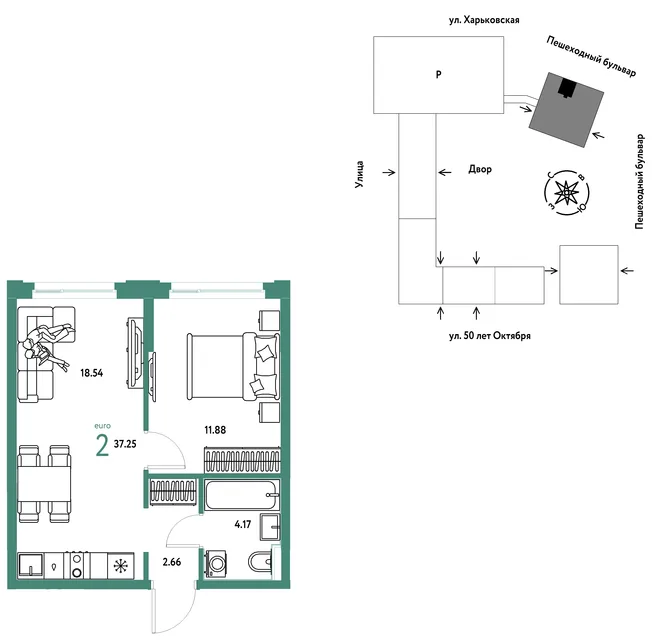 Планировка 2-комн. квартира, 37.25 м² ЖК «Сердце Сибири» Планировка 2-комн. квартира, 37.25 м² ЖК «Сердце Сибири»