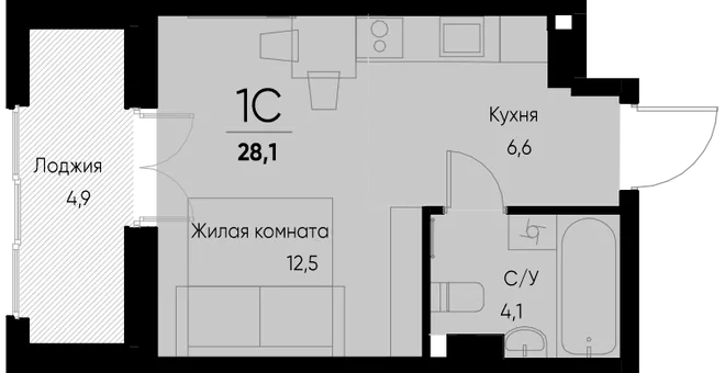 Планировка Студия, 28.2 м² ЖК «Васильевский остров» Планировка Студия, 28.2 м² ЖК «Васильевский остров»