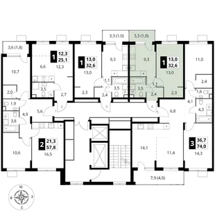 Квартира 1-комн. квартира, 32.6 м² ЖК «1-й Шереметьевский» Фото 1 Квартира 1-комн. квартира, 32.6 м² ЖК «1-й Шереметьевский» Фото 1
