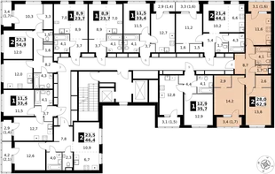 Квартира 2-комн. квартира, 62.9 м² ЖК «1-й Ясеневский» Фото 2