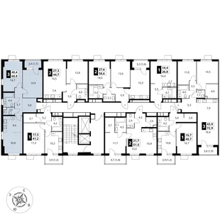 Квартира 3-комн. квартира, 68.8 м² ЖК «1-й Измайловский» Фото 2 Квартира 3-комн. квартира, 68.8 м² ЖК «1-й Измайловский» Фото 2