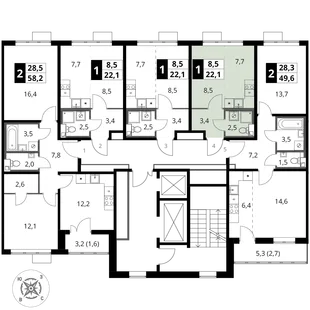Квартира Студия, 22.1 м² ЖК «1-й Шереметьевский» Фото 2 Квартира Студия, 22.1 м² ЖК «1-й Шереметьевский» Фото 2