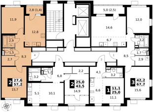 Квартира 2-комн. квартира, 57.2 м² ЖК «1-й Химкинский» Фото 2 Квартира 2-комн. квартира, 57.2 м² ЖК «1-й Химкинский» Фото 2