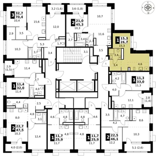 Квартира Студия, 26.7 м² ЖК «1-й Саларьевский» Фото 2 Квартира Студия, 26.7 м² ЖК «1-й Саларьевский» Фото 2