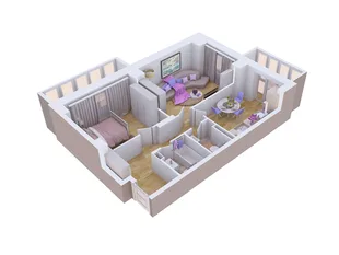 Квартира 2-комн. квартира, 66.03 м² ЖК «Художники» Фото 1 Квартира 2-комн. квартира, 66.03 м² ЖК «Художники» Фото 1