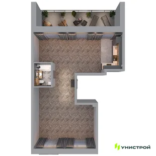 Планировка 1-комн. квартира, 90.61 м² ЖК «Statum»