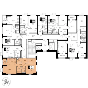 Квартира 2-комн. квартира, 56.3 м² ЖК «1-й Ясеневский» Фото 1