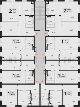 Квартира 1-комн. квартира, 35 м² ЖК «Кубики» Фото 1