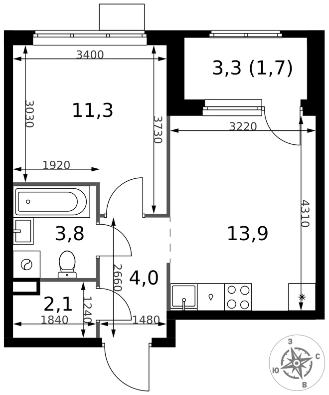 Планировка 1-комн. квартира, 36.8 м² ЖК «1-й Химкинский» Планировка 1-комн. квартира, 36.8 м² ЖК «1-й Химкинский»