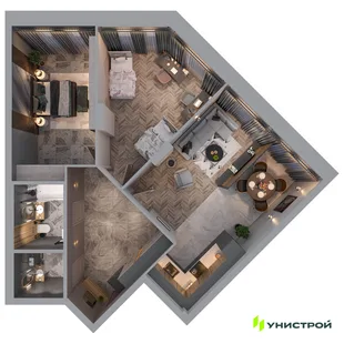 Планировка 2-комн. квартира, 81.26 м² ЖК «Statum»