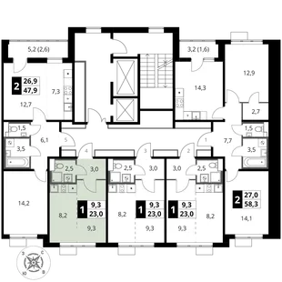 Квартира Студия, 23 м² ЖК «1-й Шереметьевский» Фото 2 Квартира Студия, 23 м² ЖК «1-й Шереметьевский» Фото 2