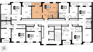 Квартира 2-комн. квартира, 43.9 м² ЖК «1-й Южный» Фото 2 Квартира 2-комн. квартира, 43.9 м² ЖК «1-й Южный» Фото 2