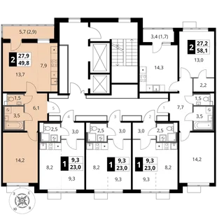 Квартира 2-комн. квартира, 49.8 м² ЖК «1-й Шереметьевский» Фото 2 Квартира 2-комн. квартира, 49.8 м² ЖК «1-й Шереметьевский» Фото 2