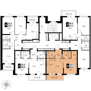 Квартира 2-комн. квартира, 46.8 м² ЖК «1-й Ясеневский» Фото 1