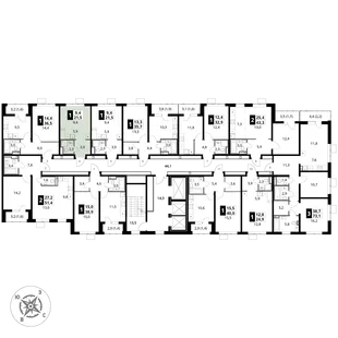 Квартира Студия, 21.5 м² ЖК «1-й Донской» Фото 2 Квартира Студия, 21.5 м² ЖК «1-й Донской» Фото 2