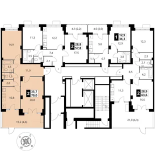 Квартира 2-комн. квартира, 70.3 м² ЖК «Южная Битца» Фото 1 Квартира 2-комн. квартира, 70.3 м² ЖК «Южная Битца» Фото 1