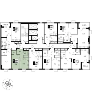 Квартира 1-комн. квартира, 35.4 м² ЖК «1-й Измайловский» Фото 2 Квартира 1-комн. квартира, 35.4 м² ЖК «1-й Измайловский» Фото 2