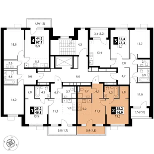 Квартира 2-комн. квартира, 46.9 м² ЖК «1-й Ясеневский» Фото 1 Квартира 2-комн. квартира, 46.9 м² ЖК «1-й Ясеневский» Фото 1
