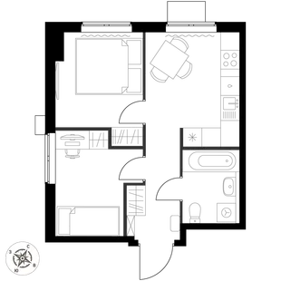 Квартира 1-комн. квартира, 36.1 м² ЖК «1-й Измайловский» Фото 2 Квартира 1-комн. квартира, 36.1 м² ЖК «1-й Измайловский» Фото 2