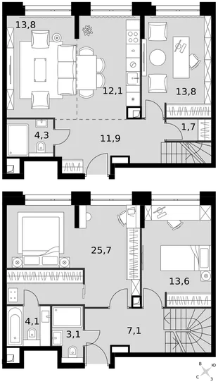 Квартира 4-комн. квартира, 111.2 м² ЖК «Sydney City» Фото 1 Квартира 4-комн. квартира, 111.2 м² ЖК «Sydney City» Фото 1