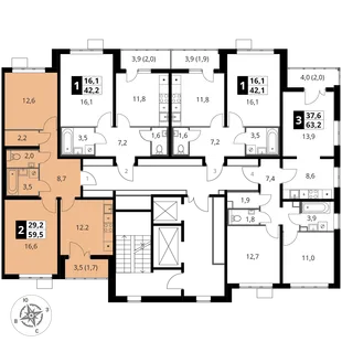 Квартира 2-комн. квартира, 59.5 м² ЖК «1-й Южный» Фото 2 Квартира 2-комн. квартира, 59.5 м² ЖК «1-й Южный» Фото 2
