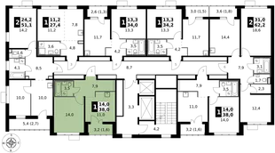 Квартира 1-комн. квартира, 38 м² ЖК «1-й Саларьевский» Фото 2 Квартира 1-комн. квартира, 38 м² ЖК «1-й Саларьевский» Фото 2
