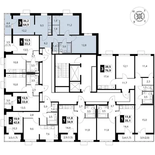 Квартира 3-комн. квартира, 64.9 м² ЖК «1-й Шереметьевский» Фото 2 Квартира 3-комн. квартира, 64.9 м² ЖК «1-й Шереметьевский» Фото 2