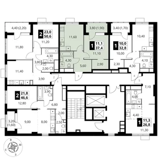 Квартира 1-комн. квартира, 37.4 м² ЖК «1-й Химкинский» Фото 2 Квартира 1-комн. квартира, 37.4 м² ЖК «1-й Химкинский» Фото 2