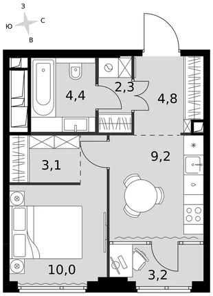 Квартира 1-комн. квартира, 37 м² ЖК «Sydney City» Фото 1 Квартира 1-комн. квартира, 37 м² ЖК «Sydney City» Фото 1