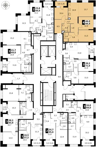 Квартира 4-комн. квартира, 88.9 м² ЖК «1-й Саларьевский» Фото 2 Квартира 4-комн. квартира, 88.9 м² ЖК «1-й Саларьевский» Фото 2