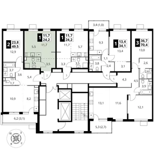 Квартира Студия, 24.2 м² ЖК «1-й Шереметьевский» Фото 1