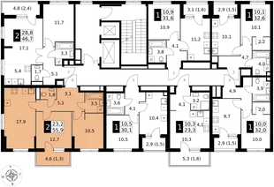 Квартира 2-комн. квартира, 55.9 м² ЖК «1-й Измайловский» Фото 2