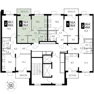 Квартира 1-комн. квартира, 35.9 м² ЖК «1-й Шереметьевский» Фото 1