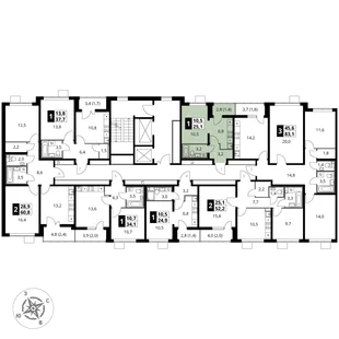 Квартира Студия, 24.9 м² ЖК «1-й Южный» Фото 2 Квартира Студия, 24.9 м² ЖК «1-й Южный» Фото 2
