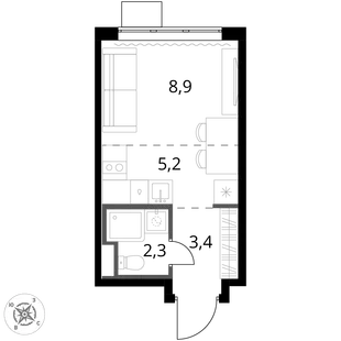 Квартира Студия, 19.8 м² ЖК «1-й Донской» Фото 1 Квартира Студия, 19.8 м² ЖК «1-й Донской» Фото 1
