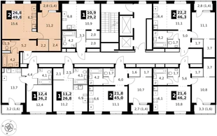 Квартира 2-комн. квартира, 49.8 м² ЖК «1-й Ясеневский» Фото 2