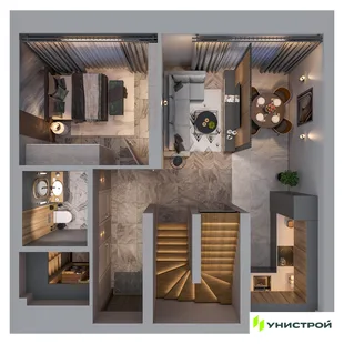 Планировка 3-комн. квартира, 86.37 м² ЖК «Statum»