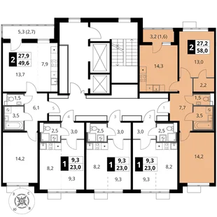 Квартира 2-комн. квартира, 58 м² ЖК «1-й Шереметьевский» Фото 2