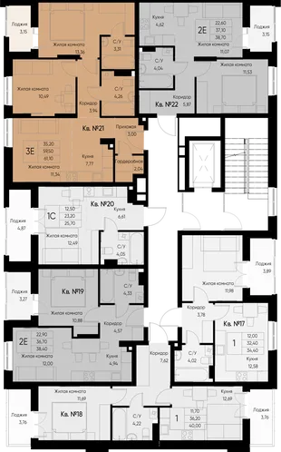 Квартира 2-комн. квартира, 40.3 м² ЖК «Васильевский остров» Фото 1 Квартира 2-комн. квартира, 40.3 м² ЖК «Васильевский остров» Фото 1