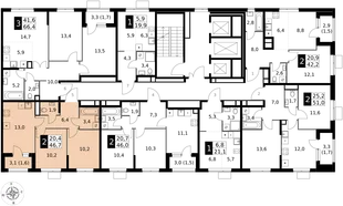 Квартира 2-комн. квартира, 46.7 м² ЖК «1-й Измайловский» Фото 2 Квартира 2-комн. квартира, 46.7 м² ЖК «1-й Измайловский» Фото 2