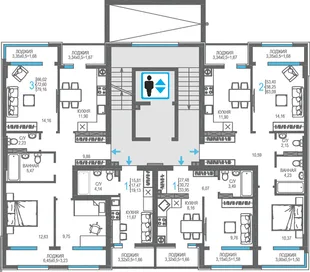Квартира 2-комн. квартира, 58.25 м² ЖК «На Фонтанке» Фото 1 Квартира 2-комн. квартира, 58.25 м² ЖК «На Фонтанке» Фото 1